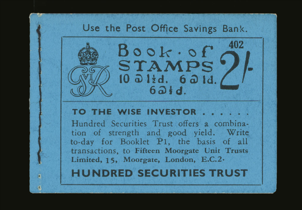 GREAT BRITAIN 1937 2s Booklet (Edition No 402), SG BD11