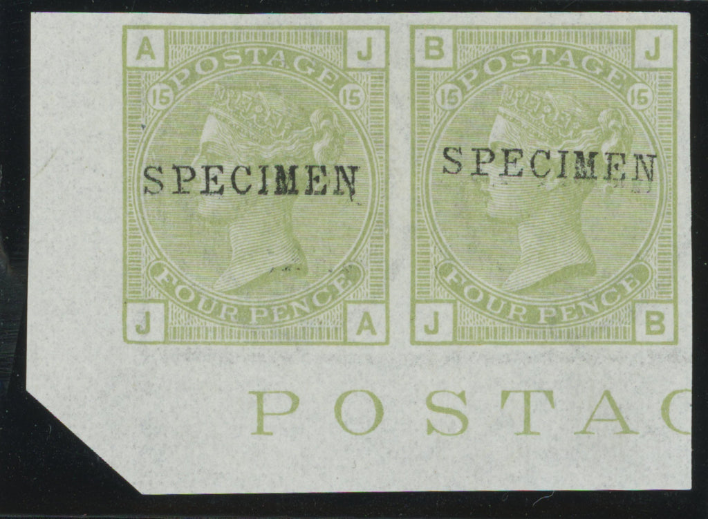 GREAT BRITAIN 1877 4d Sage green PI17,SG 153var