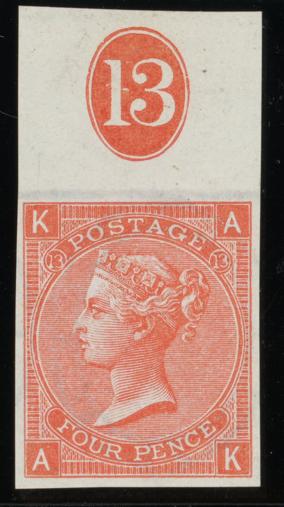 GREAT BRITAIN 1872 4d Vermilion Pl13, SG94var