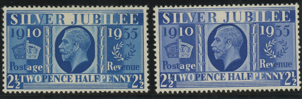 GREAT BRITAIN 1935 2 1/2d "Prussian blue" Silver Jubilee, SG456a