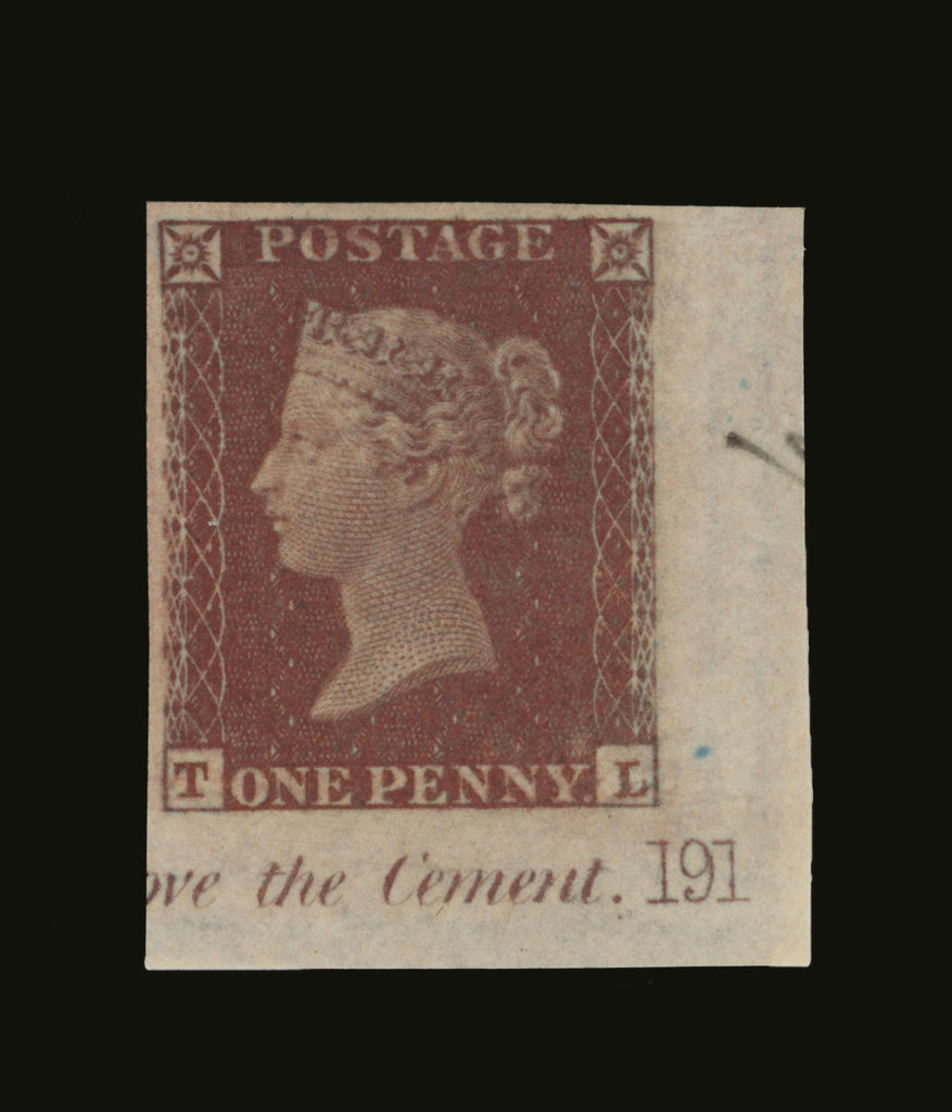 GREAT BRITAIN 1854 1d Red brown Pl191, SG17var