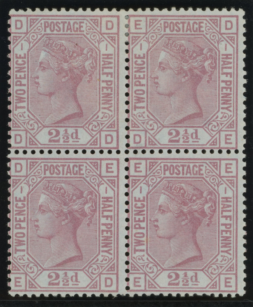 GREAT BRITAIN 1875 2 1/2d Rosy mauve PI1 (Blued paper), SG138