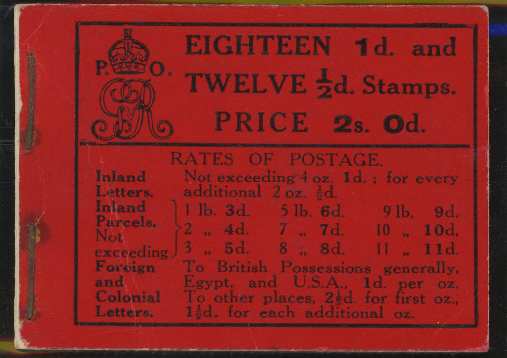 GREAT BRITAIN 1912 2s0d Booklet (No Edition number), SG BB4