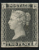 GREAT BRITAIN 1867 2d Black "Paris Exhibition Proof" Pl9, SG DP49