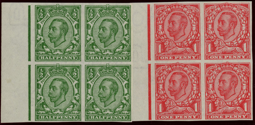 GREAT BRITAIN 1912 1/2d Green & 1d Scarlet (Wmk Multiple cypher), SG346b/50b