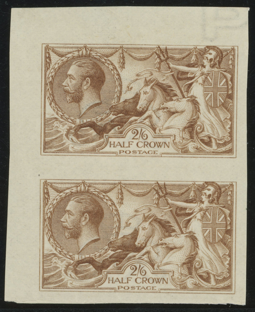 GREAT BRITAIN 1915 2s6d Pale yellow brown “Seahorse” colour trial, SG406var