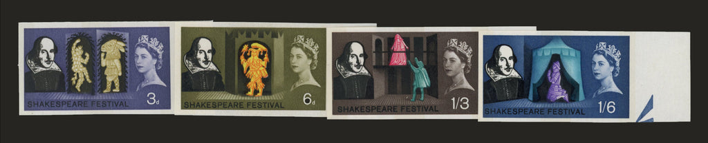 GREAT BRITAIN 1964 3d-1s6d Shakespeare Festival (Phosphor), SG646/9pvar