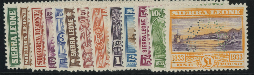 SIERRA LEONE 1933 Wilberforce, SG168s/80s