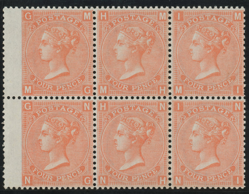 GREAT BRITAIN 1872 4d Dull vermilion Pl13, SG93