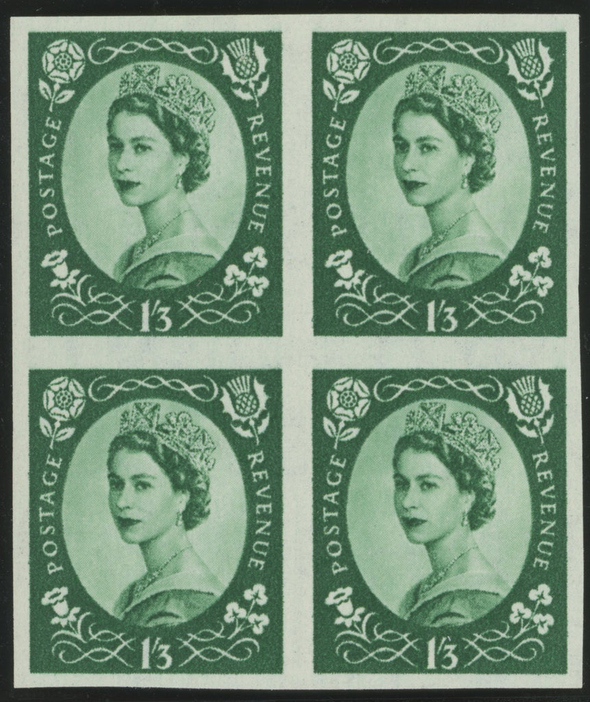 GREAT BRITAIN 1953 183d Green (Wmk St Edward’s Crown), SG555var