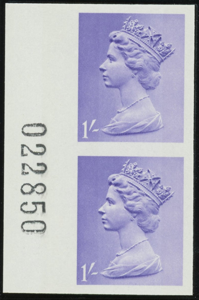 Great Britain 1967 1s light bluish violet (2 bands) imprimaturs, SG742var