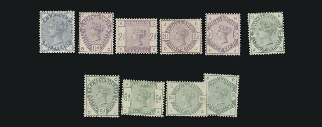 Great Britain 1883 ½d-1s “Lilac and Green” Unified Issue, SG187/96