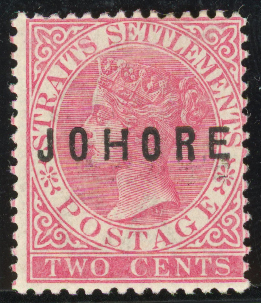 Malaya - Johore 1884-86 2c pale rose, type 5 overprint, SG5