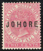 Malaya - Johore 1884-86 2c pale rose, type 5 overprint, SG5