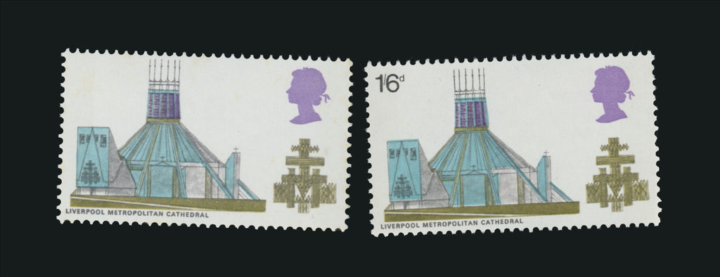 Great Britain 1969 1s6d British Cathedrals error, SG801a