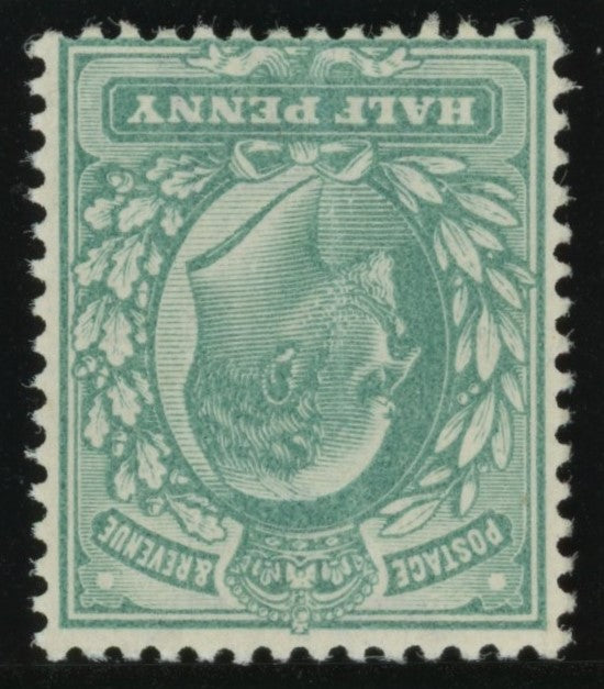 GREAT BRITAIN 1902 1/2d Blue green (Wk Inverted), SG215wi