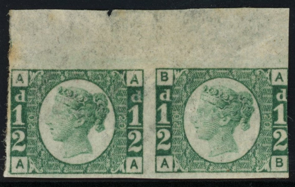 Great Britain 1878 ½d plate proof for lighter and more fugitive colours, SGDP68d