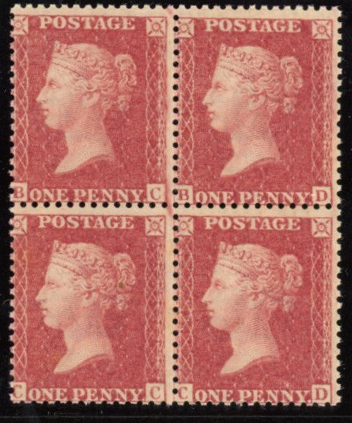 GREAT BRITAIN 1861 1d Rose-red PL50 (Alphabet IV, Wmk Large Crown type I), SG42
