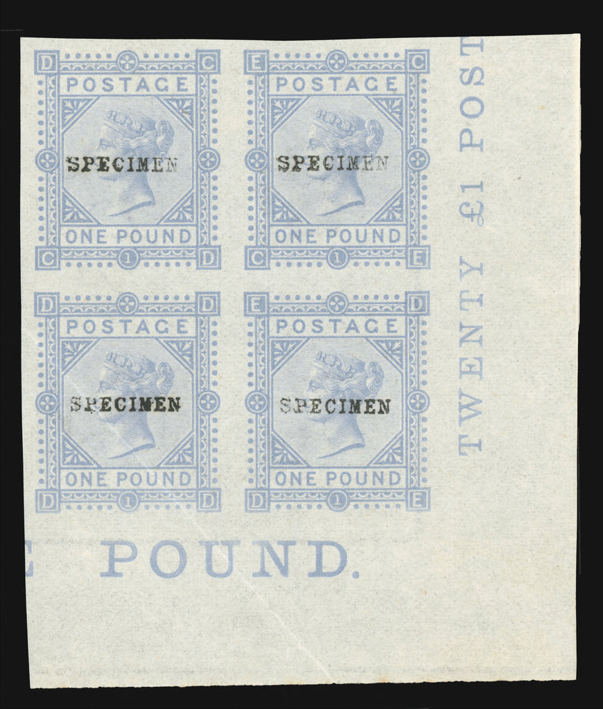 GREAT BRITAIN 1878 £1 Brown lilac color trial, SG129var