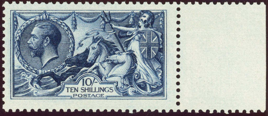 Great Britain 1913 10s indigo-blue "Seahorses", SG402
