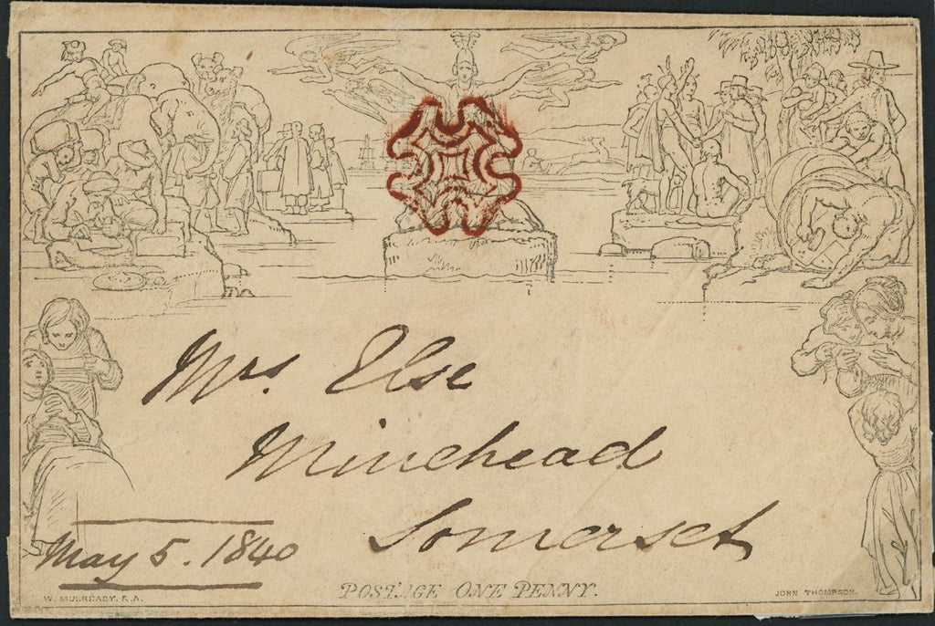 Great Britain 1840 1d Mulready envelope Forme 1 Stereo A136, SGME2