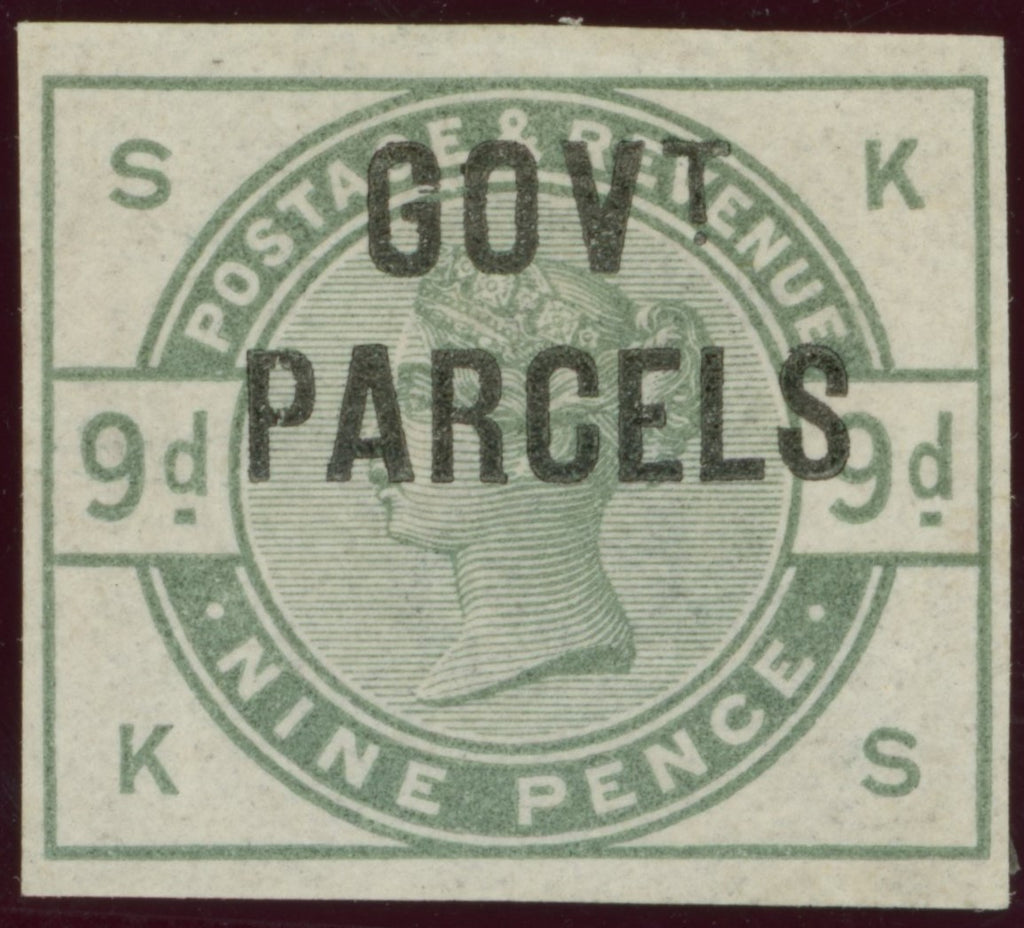 GREAT BRITAIN 1883 9d Dull Green (Govt Parcels), SGO63var