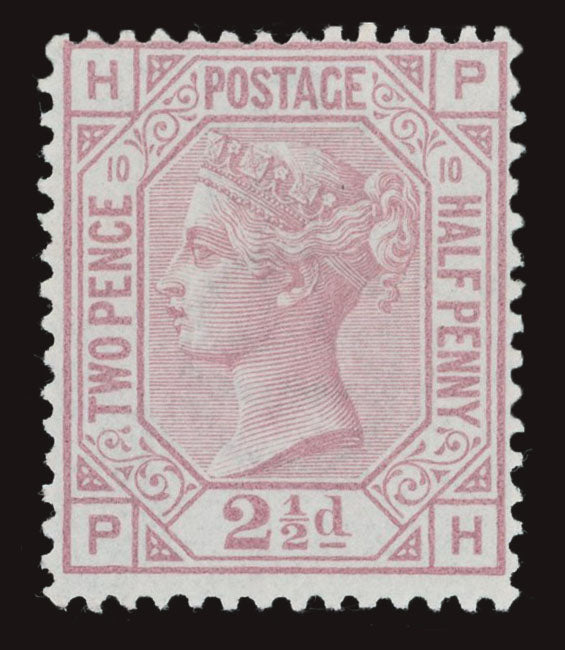 GREAT BRITAIN 1877 2 1/2d Rosy-mauve P110, SG 141 PL10