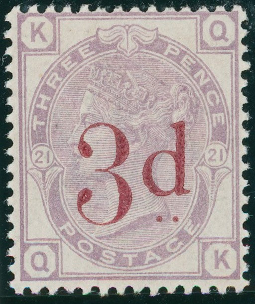 GREAT BRITAIN 1883 3d on 3d Lilac Pl21, SG159