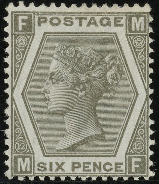 GREAT BRITAIN 1873 6d Grey Pl12, SG125
