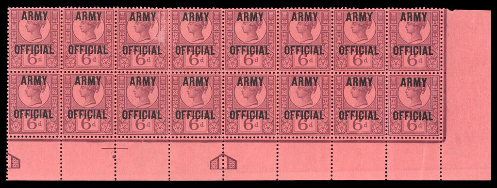 GREAT BRITAIN 1901 6d Purple/Rose red (Army Official), SGO45