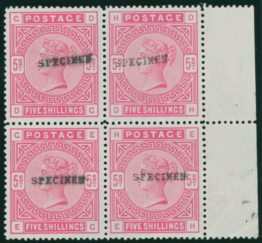 GREAT BRITAIN 1884 5s Rose (Blued paper, Perf12), SG176
