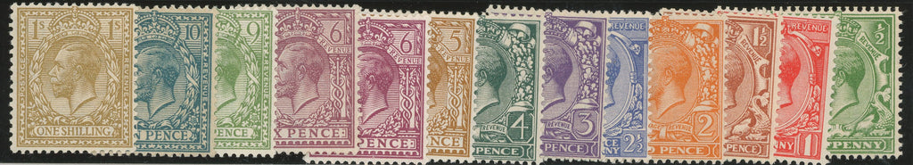 GREAT BRITAIN 1924-26 ½-1s (Wmk Block Cypher Inverted), SG418/29wi