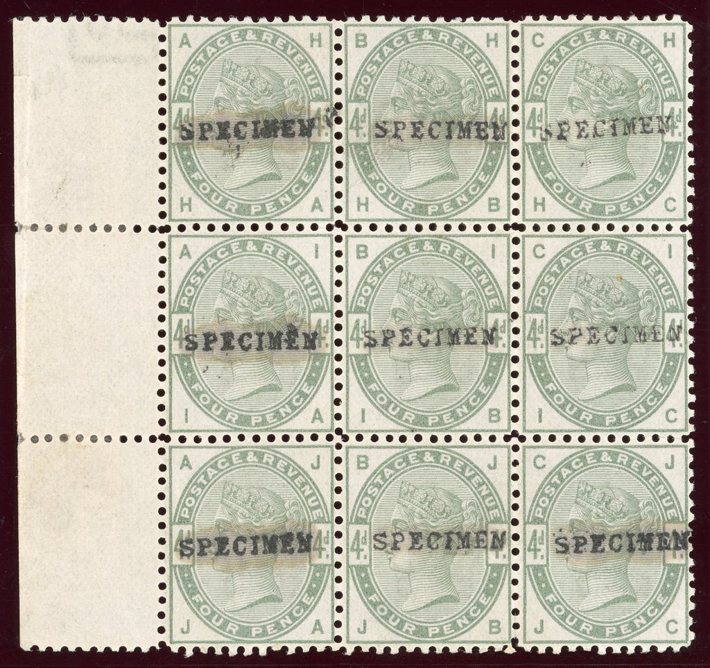 GREAT BRITAIN 1884 4d Dull green (Line Perf12), SG192var