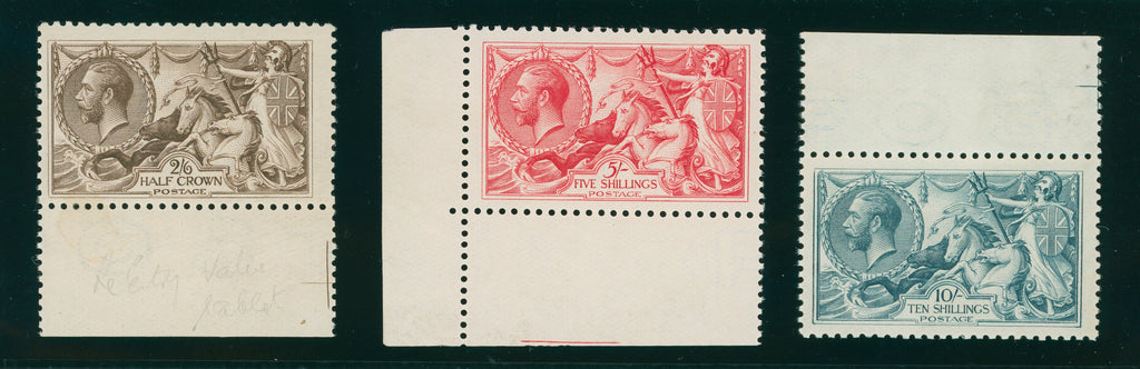 Great Britain 1918 2s6d-10s "Seahorses", SG414/7var
