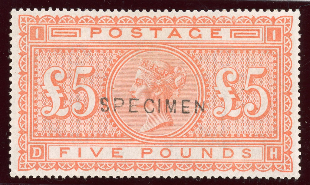 GREAT BRITAIN 1882 £5 Orange Pl1, SG137s