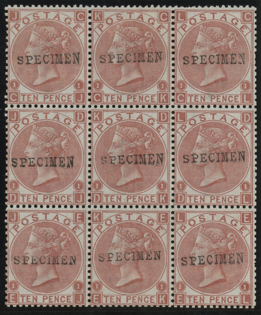 GREAT BRITAIN 1867 10d Red brown PL 1, SG112s