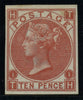GREAT BRITAIN 1867 10d Red brown PL1, SG112