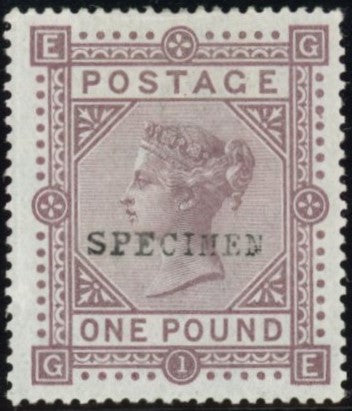 GREAT BRITAIN 1882 £1 Brown-lilac PL1 (Blued paper), SG132s