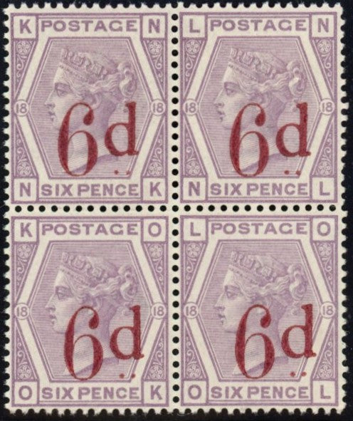GREAT BRITAIN 1883 6d on 6d Lilac PL18, SG162