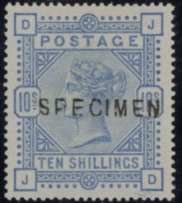 GREAT BRITAIN 1882 10s Cobalt (White paper), SG182var
