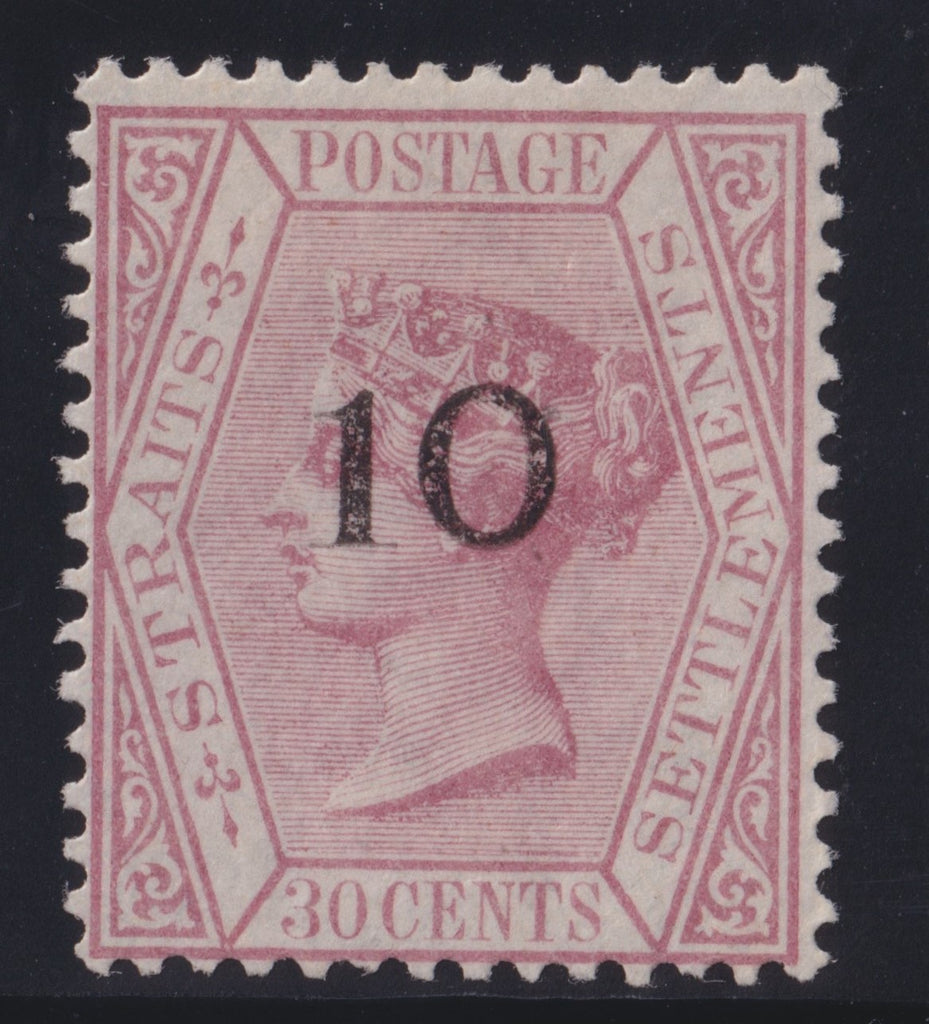 MALAYA - STRAITS 1880 April 10 without cents on 30c Claret, SG35