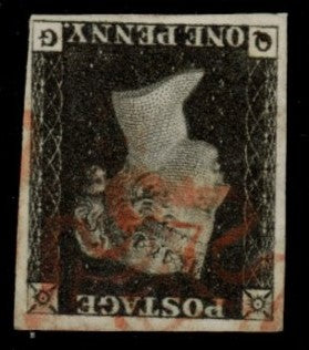 GREAT BRITAIN 1840 1d Black Pl8 (Wmk Inverted), SG2wi