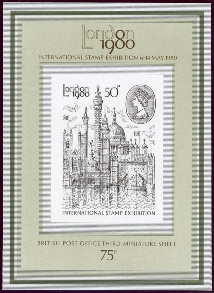 GREAT BRITAIN 1980 50p “London 1980” International Stamp Exhibition miniature sheet, SGMS1119a