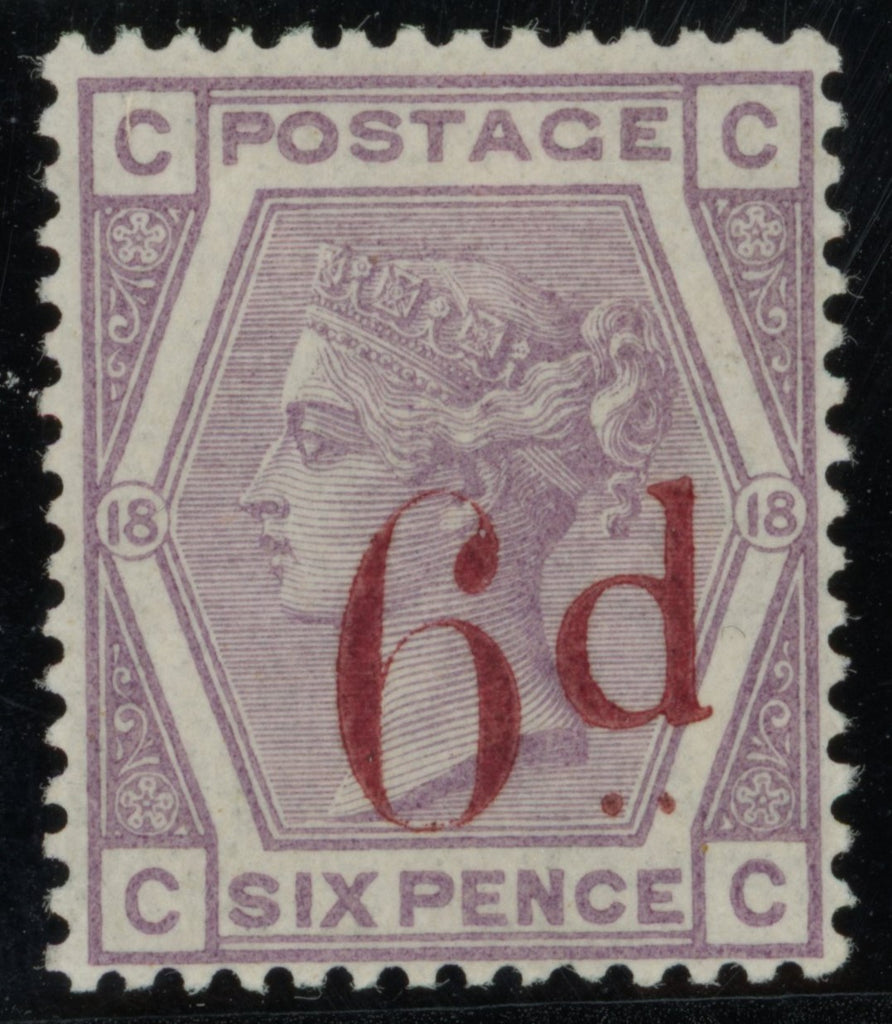 GREAT BRITAIN 1883 6d on 6d Lilac Pl18, SG162