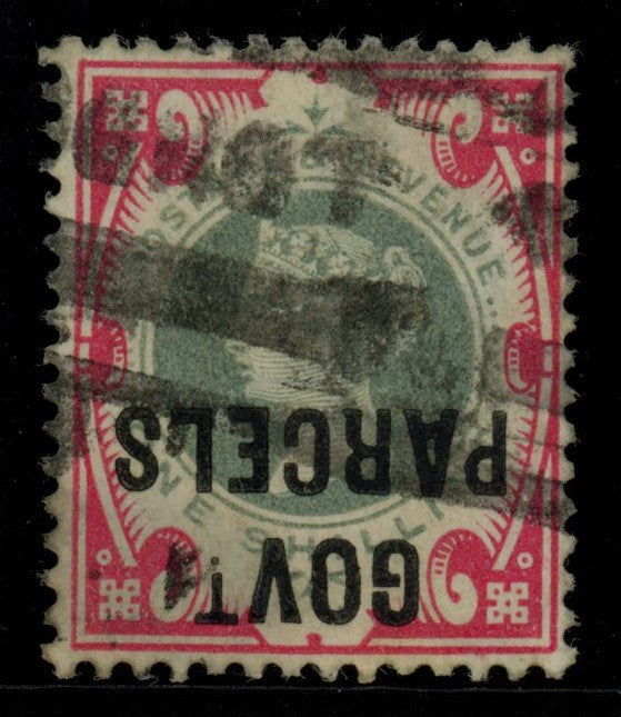 GREAT BRITAIN 1900 1s Green & carmine (Govt Parcels inverted), SG O72a