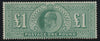 GREAT BRITAIN 1902 £1 Dull Blue Green, SG266