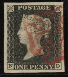 GREAT BRITAIN 1840 1d Black Pl.1, SG2