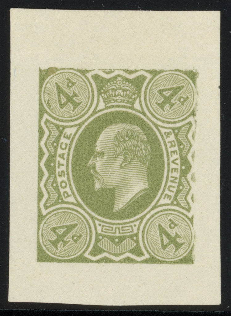 Great Britain 1911 4d sage green colour trial in proposed Georgian colour, SG239var
