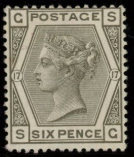 GREAT BRITAIN 1874, 6d Grey P117 SG147