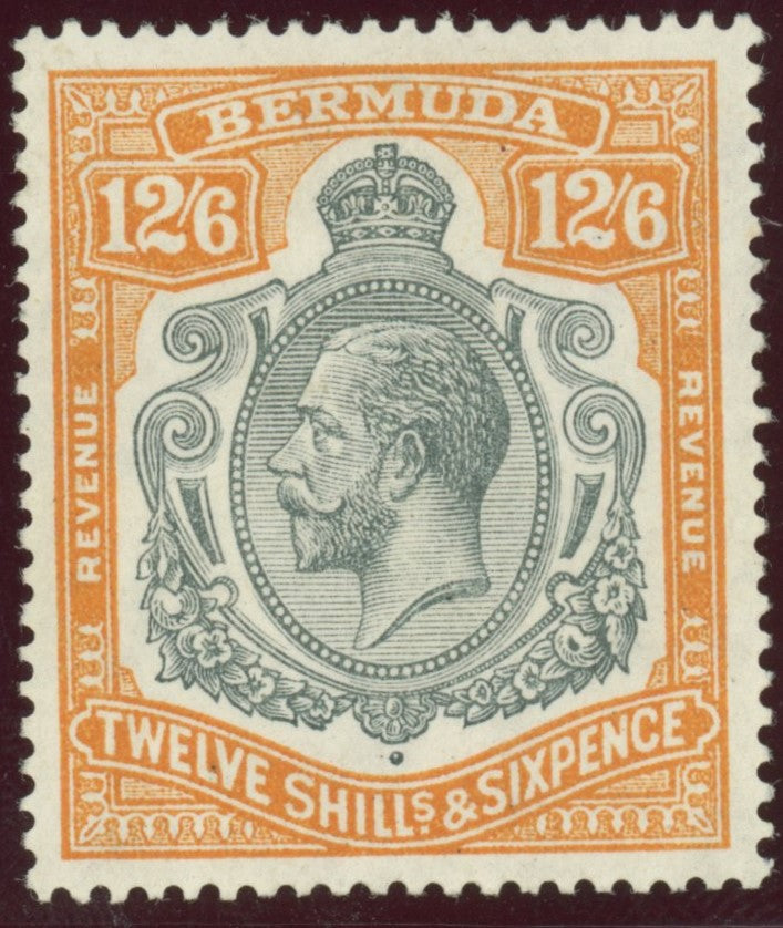 Bermuda, 1937, Postal Fiscal, 12s6d grey and orange, inscribed SGF1